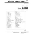 SHARP SF-7800 Parts Catalog